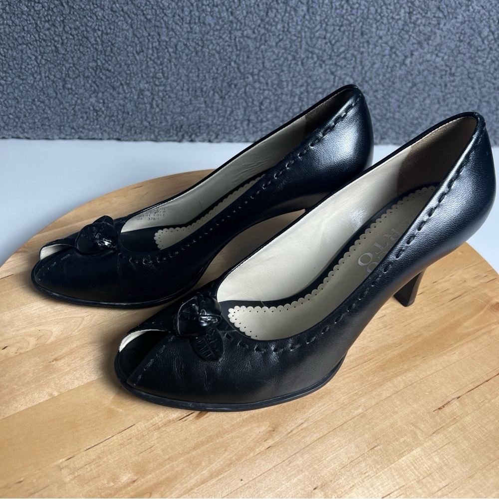 Franco Sarto Women's Size 7.5M Leather, Open Toe, High Heels.